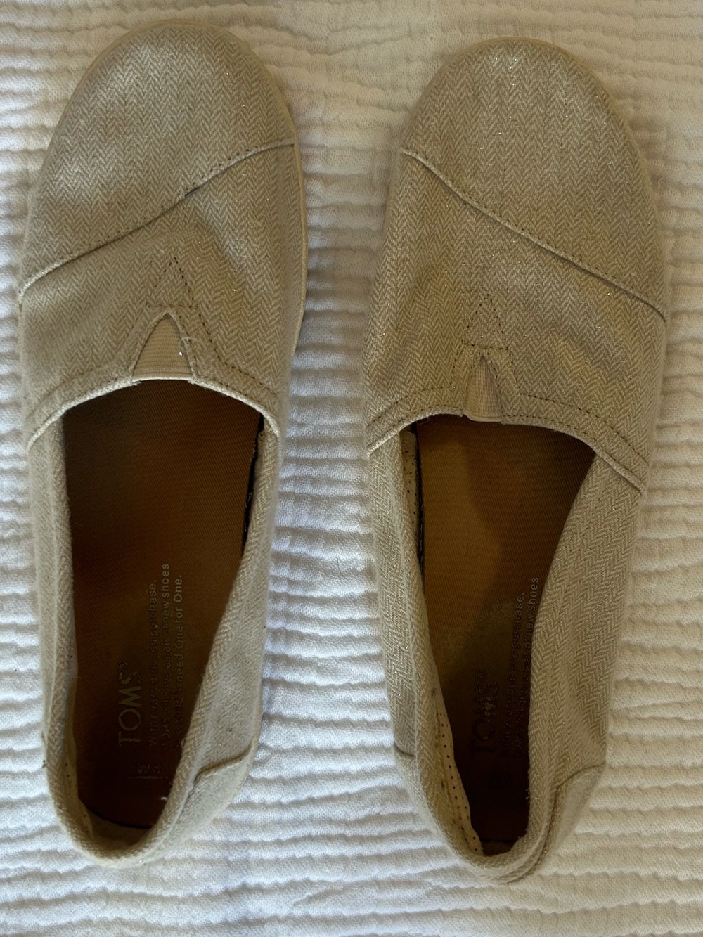 Toms Taupe Canvas Slip-On Sneakers
